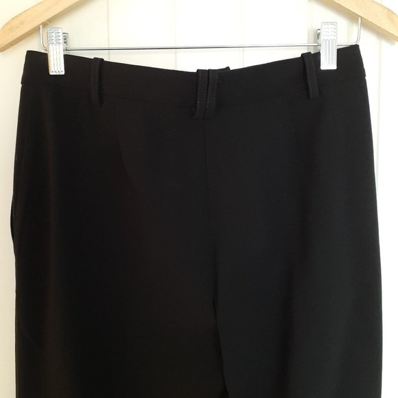 St. John Collection Black Wool High Waisted Straight Leg Trousers Size 6 - Picture 6 of 13